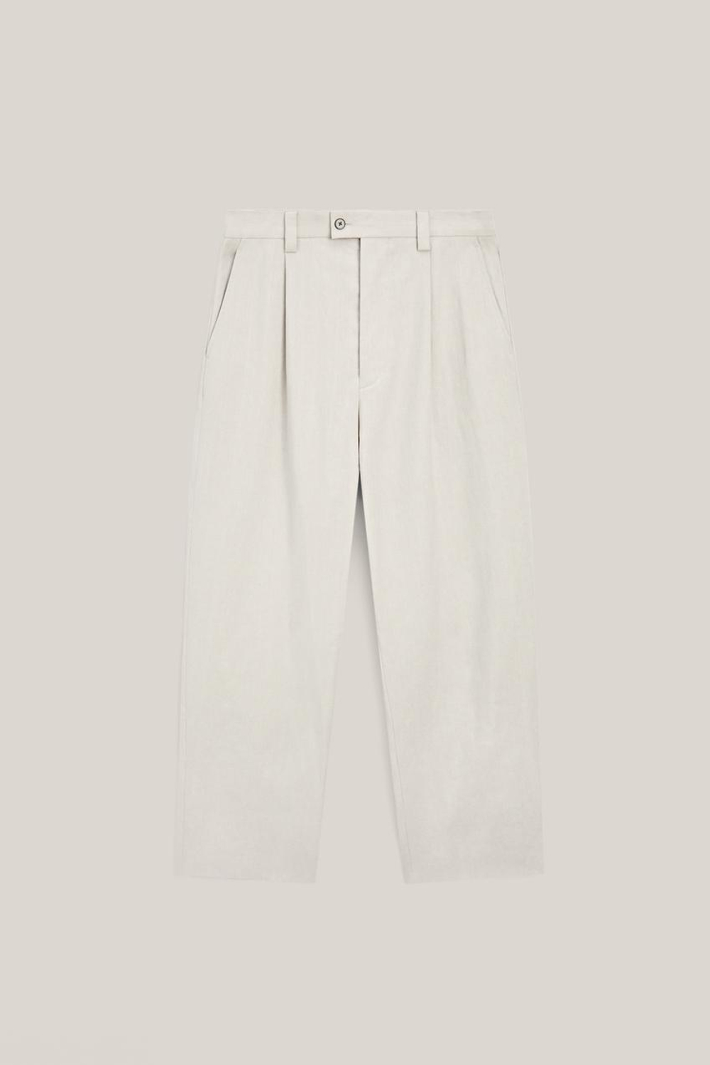 Massimo Dutti Брюки от костюма из 100% льна - Limited Edition, кремовый