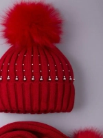 Шапка для девочки зимняя вязаная и шарф
