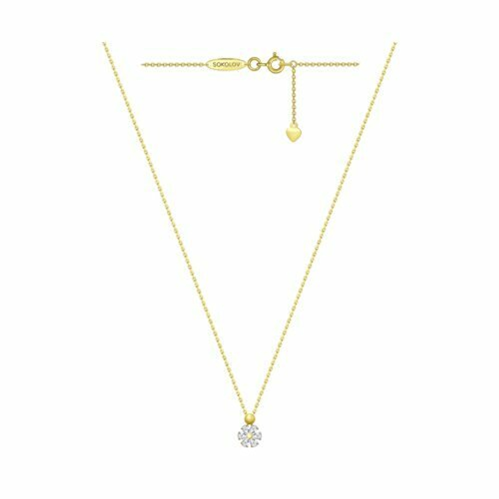 Колье из желтого золота со Swarovski Zirconia