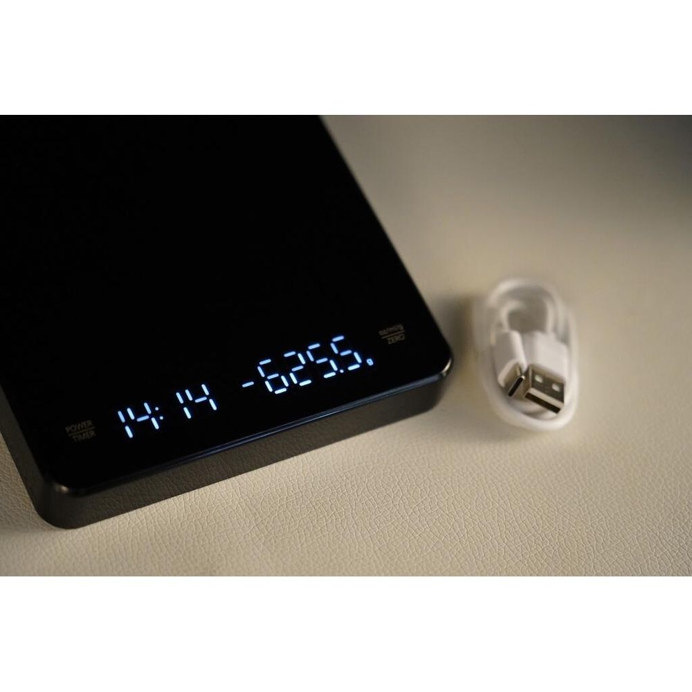 Весы кофейные портативные черные 0,1-3000гр USB зарядка P.L. Barbossa