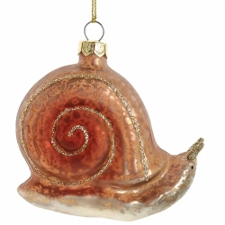 Игрушка Улитка зеленая, стекло, Н 7,5 см КА