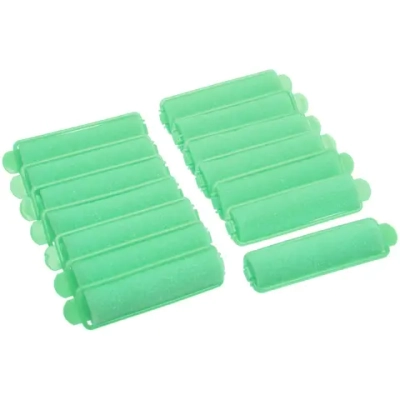 Бигуди поролоновые с зажимом 14шт,зеленые, d=15мм