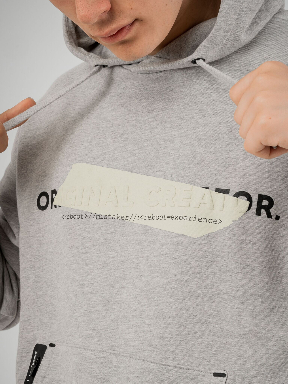 Худи мужское ORIGINAL CREATOR ERROR_404 HOODIE, Серый
