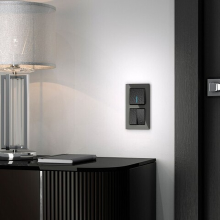 Выключатель одноклавишный с подсветкой (hammer черный)