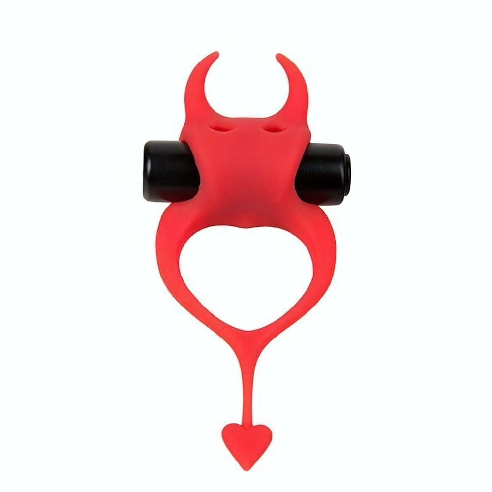 Красное эрекционное кольцо в форме дьяволенка DEVOL COCKRING (Цвет: красный)