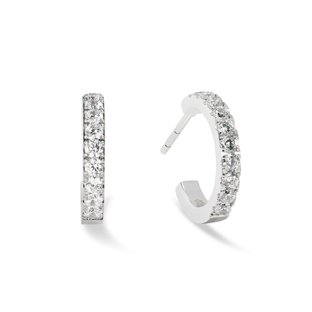 Серьги Coeur de Lion Hoop Crystal-Silver 15мм 0146/23-1817