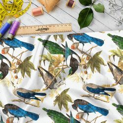 Ткань ниагара ласточки на ветках