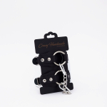 Черные кожаные наручники с кольцом