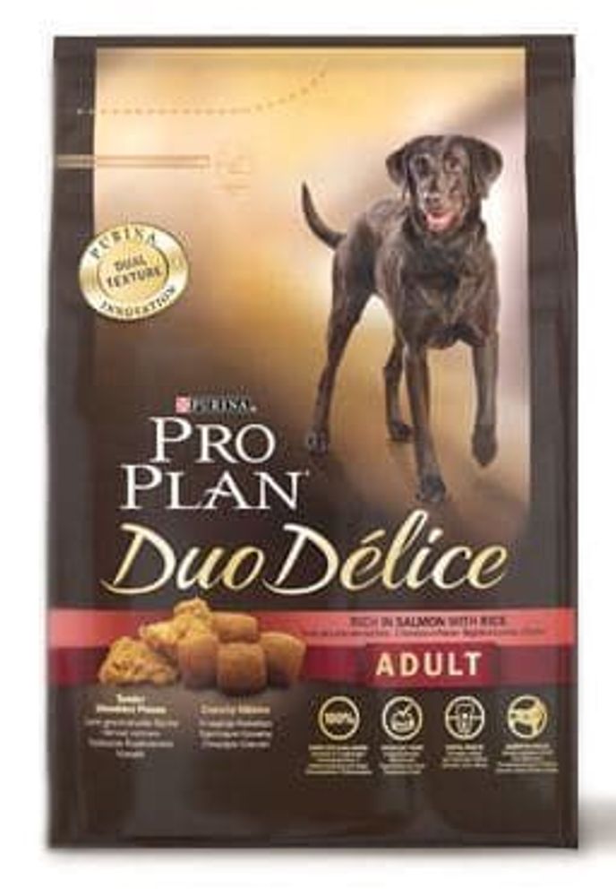 Purina Pro Plan 2,5кг Сухой корм для взрослых собак с лососем и рисом Duo Delice Salmon With Rice