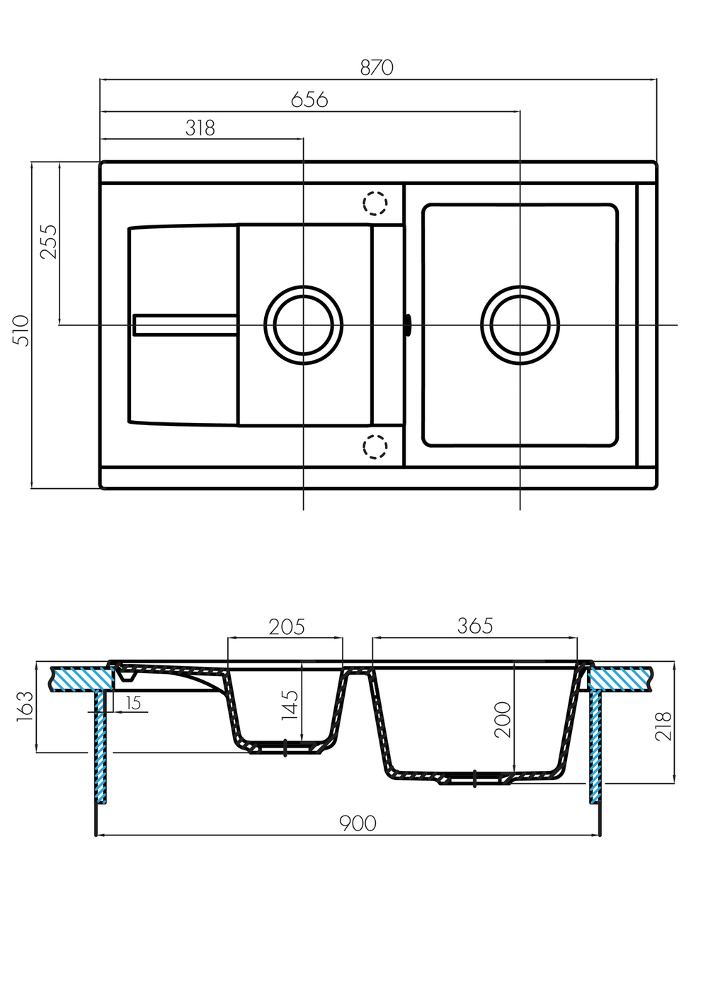 Кухонная мойка AQUATON Делия 87 Терракот