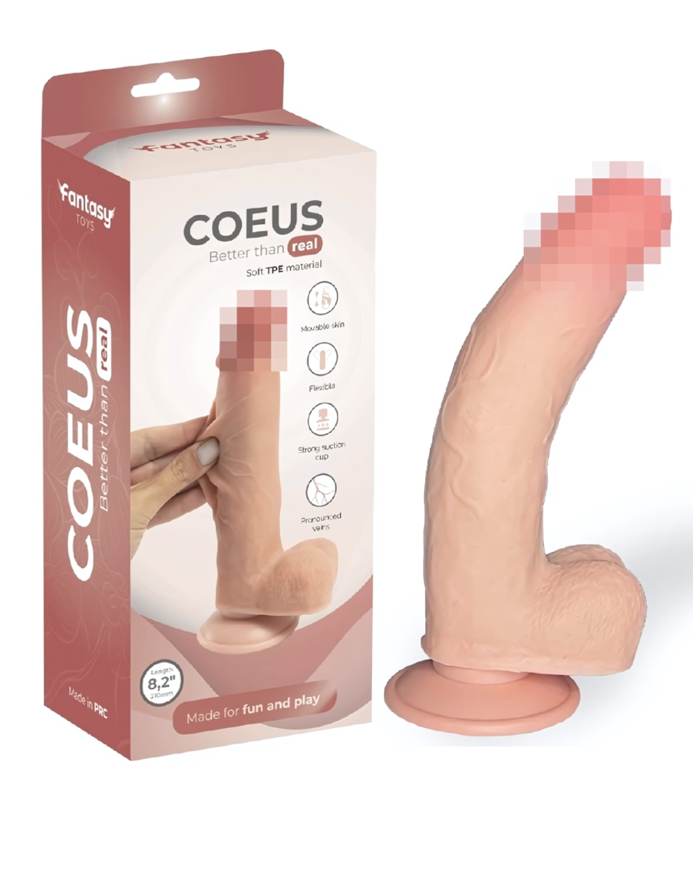 Фаллоимитатор Coeus с подвижной кожей Fantasy Toys 21 см