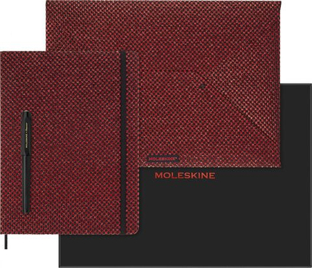 Набор Moleskine LE Prescious & Ethical Shine блокнот/перьевая ручка Kaweco/папка-конверт XLarge линейка бордо (LEHSHINEBUNDMRED)