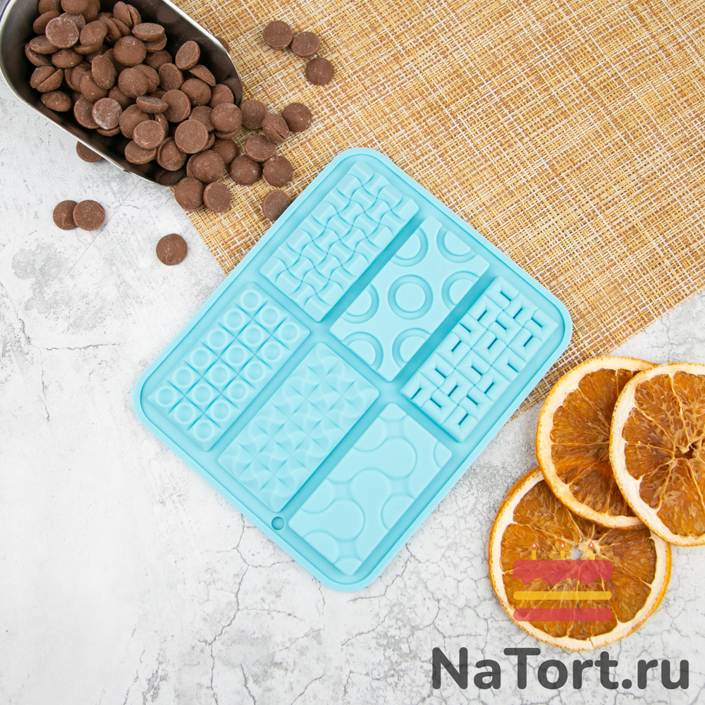 Форма силиконовая для шоколада «Плитка мини» 6 в 1