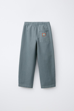 ZARA БРЮКИ BALLOON С ДЕКОРАТИВНЫМИ ШВАМИ, СИНИЙ