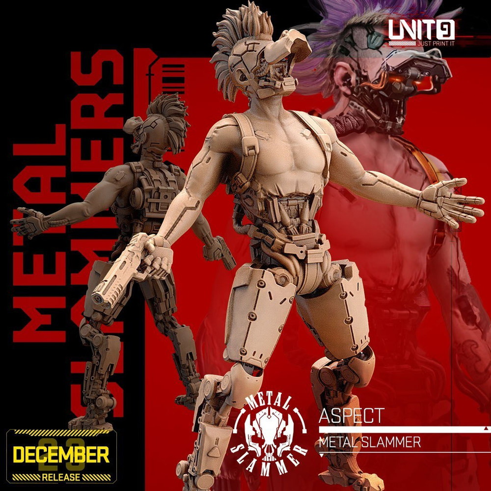 Мальстрём Cyberpunk - Aspect - Metal Slammers gang member Миниатюры 32-56-75mm (56mm / 2)