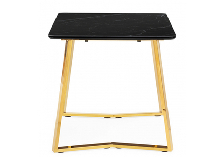 Керамический стол Woodville Селена 1 180х90 черный мрамор, золото