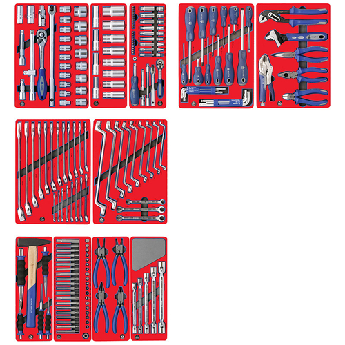 МАСТАК (5-00205) Набор инструментов "МАСТЕР" для тележки, 11 ложементов, 205 предметов