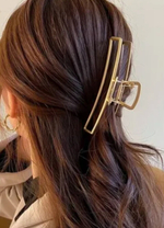 Заколка-краб для волос. 11 см. Металл. Цвет Золото. Усиленная