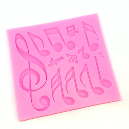 Силиконовая форма "Ноты" 11*11см (розовый)