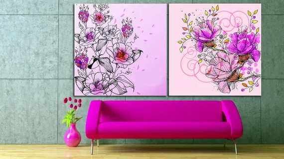 Модульная картина "Линия роз"