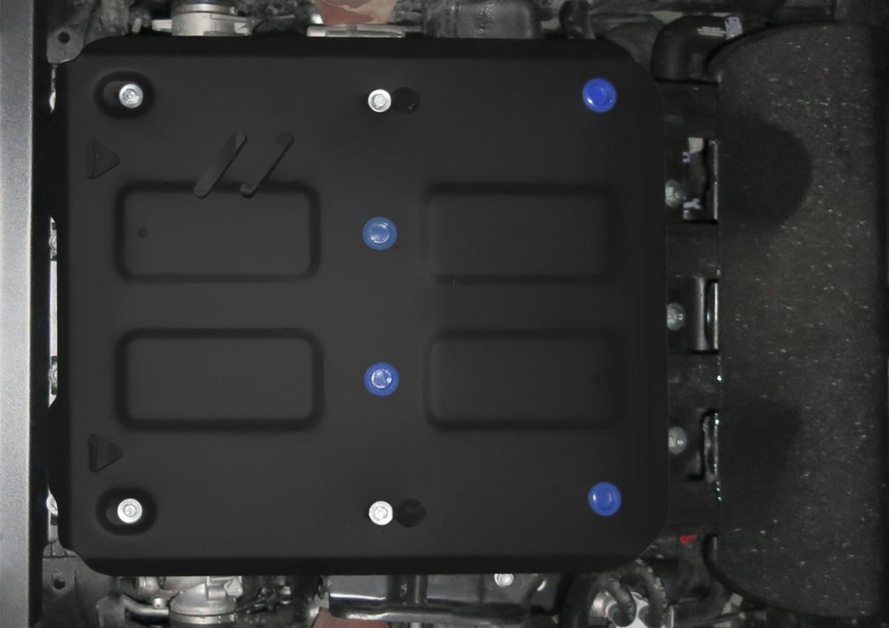 Защита картера Rival для Volkswagen Amarok I рестайлинг (V - 2.0D; 3.0D) 2016-н.в. (установка только на а/м со штатной защитой), сталь 1.8 мм, с крепежом, штампованная, 111.5851.1