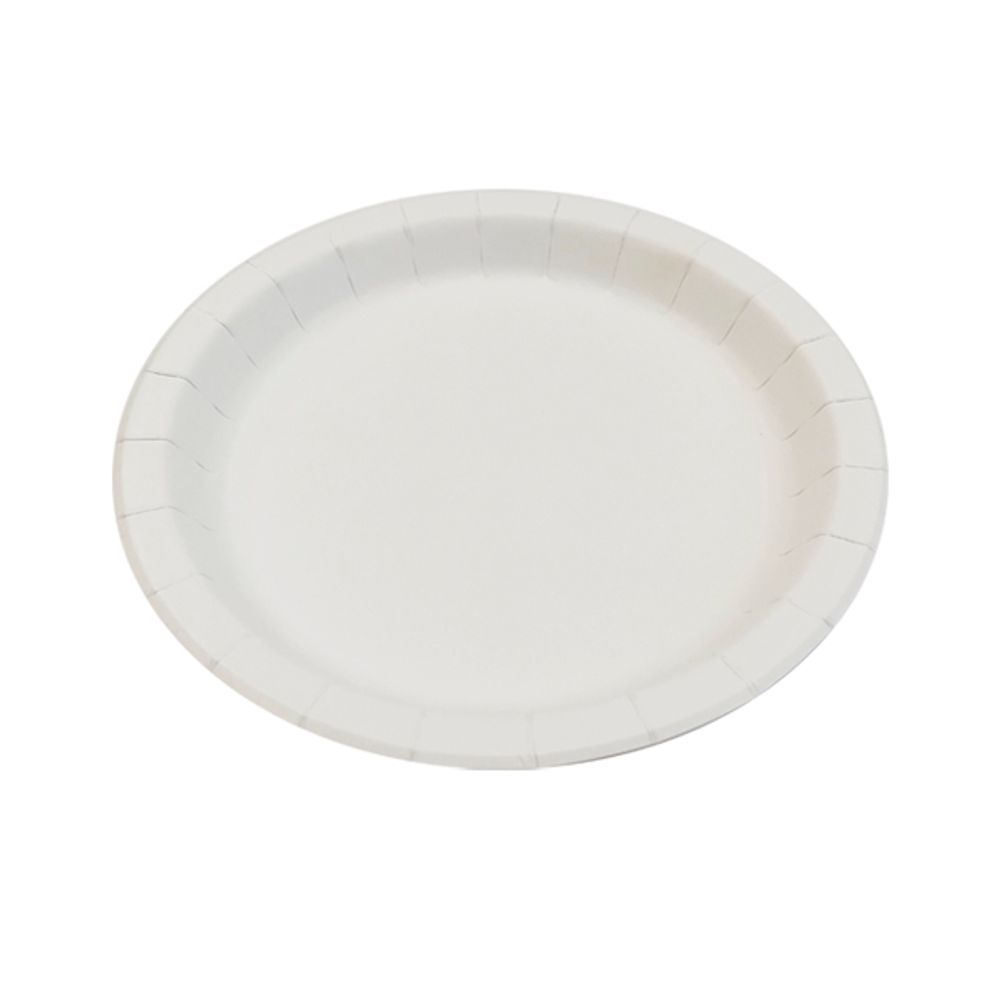 Тарелка одноразовая мелкая 230 мм белая ламинированная
