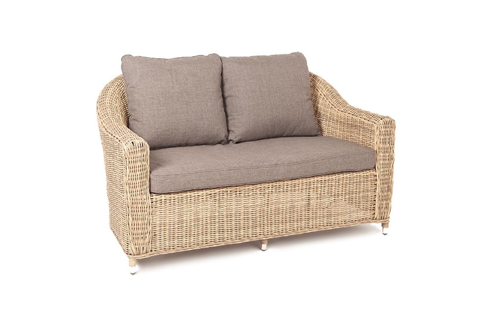 "Кон Панна" диван из искусственного ротанга двухместный, цвет соломенный