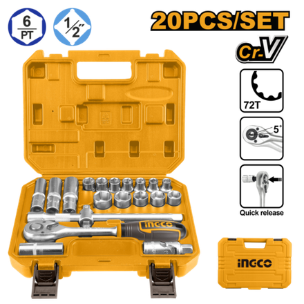 Набор инструмента для авто INGCO HKTS12201 INDUSTRIAL 20 предметов