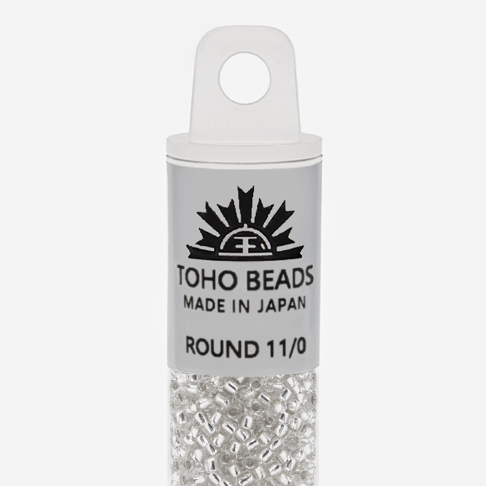 Японский бисер TOHO Round 11/0 (№PF21), с внутренним серебрением, прозрачный