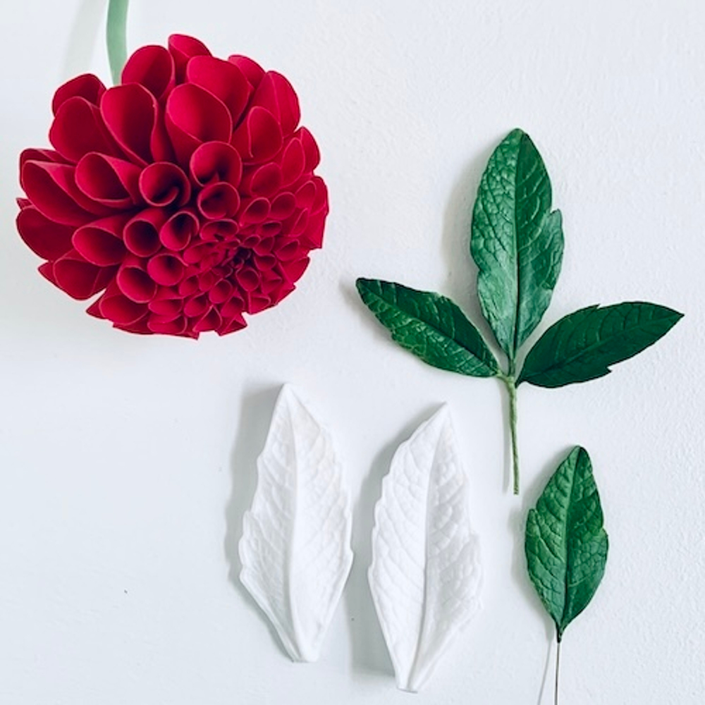 Молд - вайнер силиконовый для лепки листа Георгина