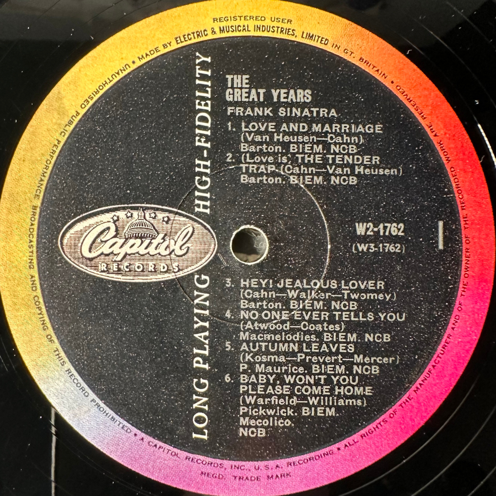 Frank Sinatra ‎– The Great Years 3LP (Англия 1962г.)