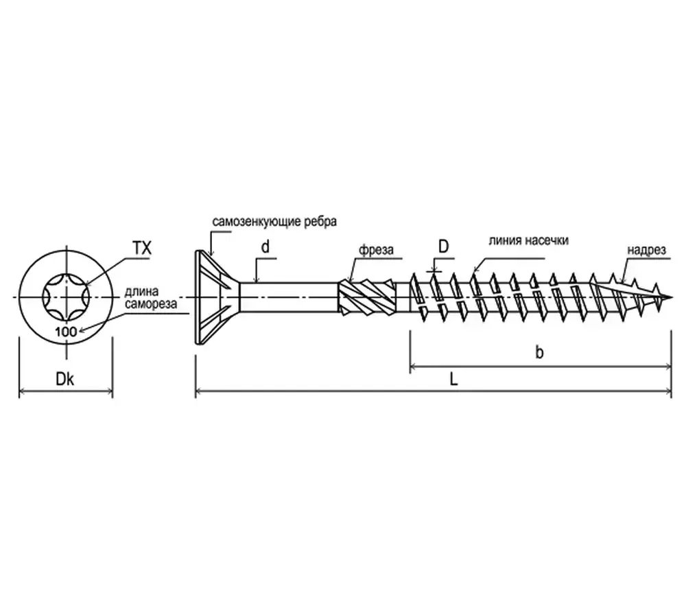 Саморезы Стройметиз конструкционные 5х70, сталь, покрытие - желтый цинк, 100 шт.