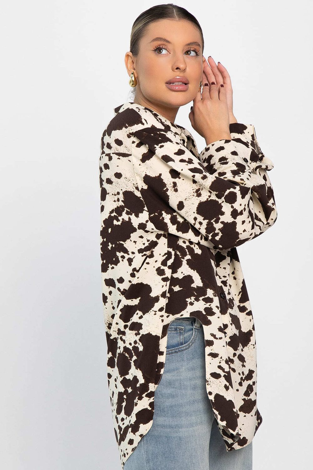 Блуза Тайна очарования (бело-коричневая) Б14432-5М LT Collection