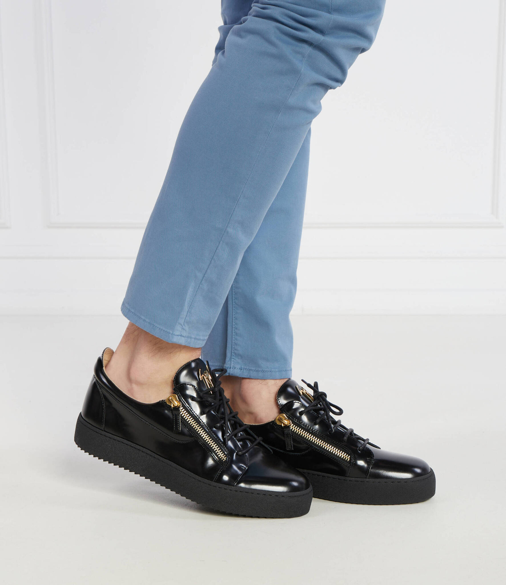 Кожаные кроссовки logoball Giuseppe Zanotti - черный(RM40033)