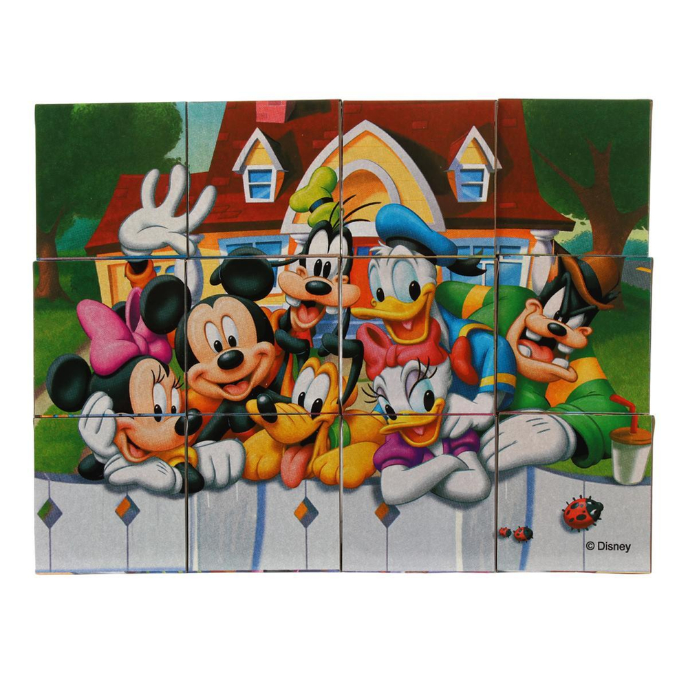 Кубики 12шт. Disney "Микки Маус" (Степ пазл)