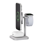 Зарядная станция MagSafe uBear Evoke для iPhone, Apple Watch и AirPods (Qi2) Беспроводная зарядка: Qi 15 Вт, Qi 5 Вт, магнитное крепление для быстрой зарядки Apple Watch (Qi 5 Вт). Проводная зарядка: нет. Сертификация Qi2. Есть LED-индикатор