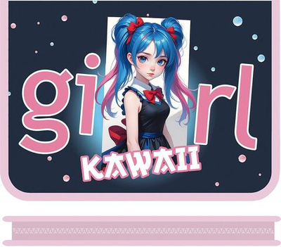 Папка д/тетрадей А5 молния вокруг печать на пластике 230/180/25 "Девочка с бантиками 2025" (Пчелка)