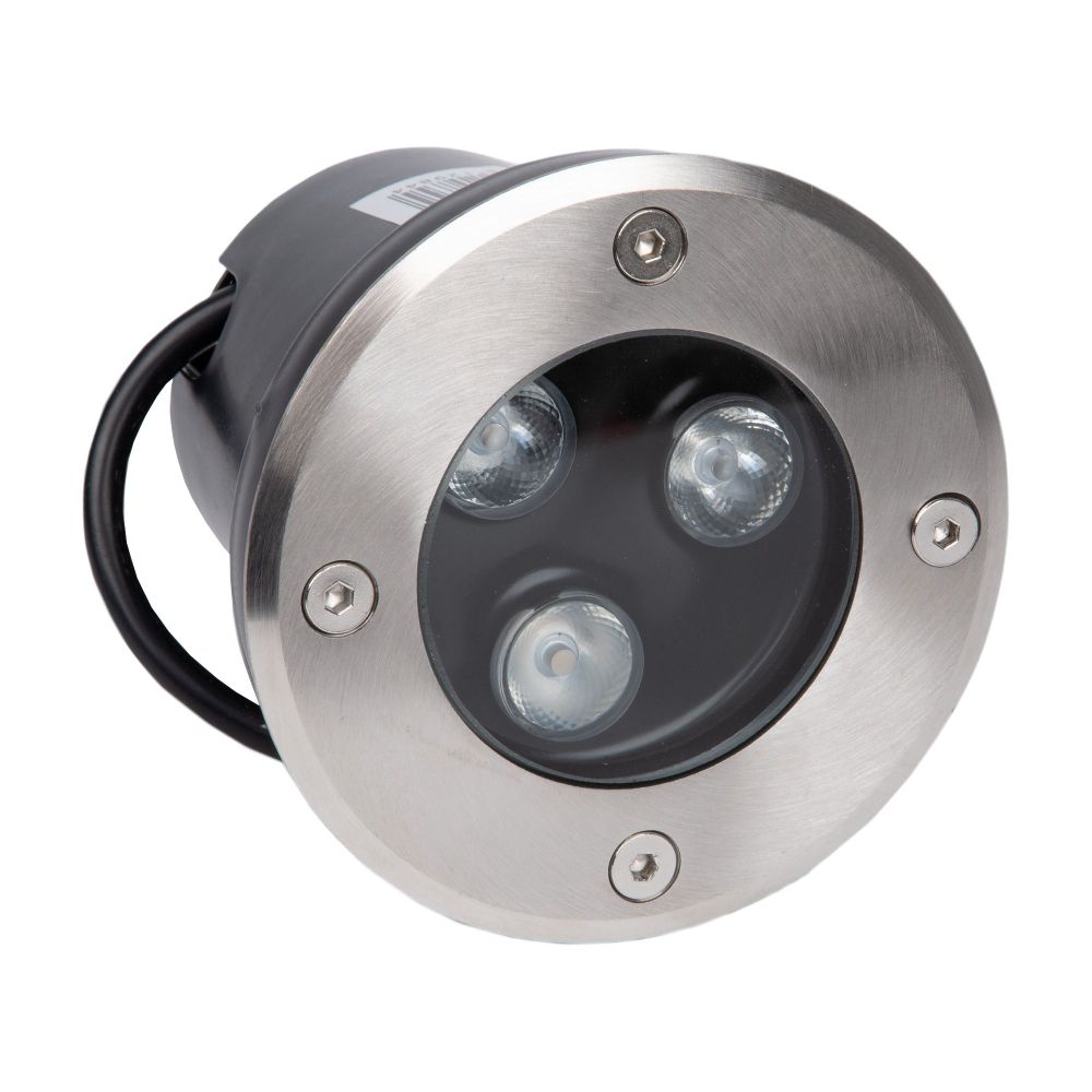 ULU-B10A-3W-RGB IP67 GREY Светильник светодиодный уличный. Архитектурный встраиваемый. RGB свет. Корпус серый. TM Uniel.