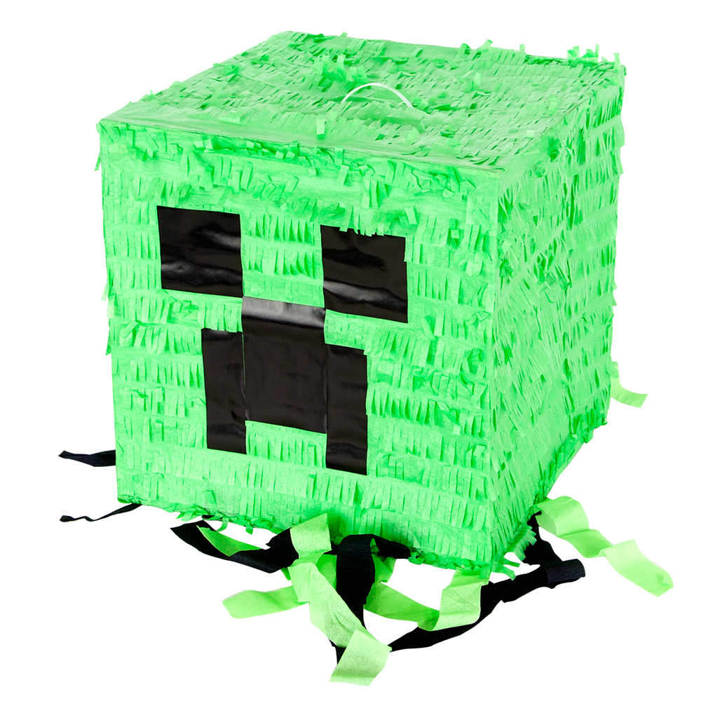 Пиньята Пиксельный монстр, Зеленый, 28*28*28 см