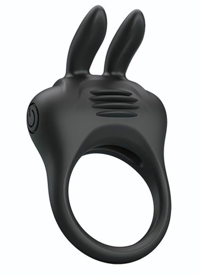 Черное эрекционное кольцо с вибрацией Davion (Цвет: черный)