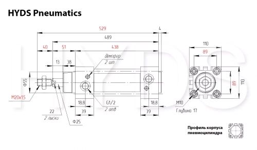 DNC-100-300-PPV-A Пневмоцилиндр