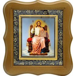 Иисус Христос на троне. Икона на холсте.