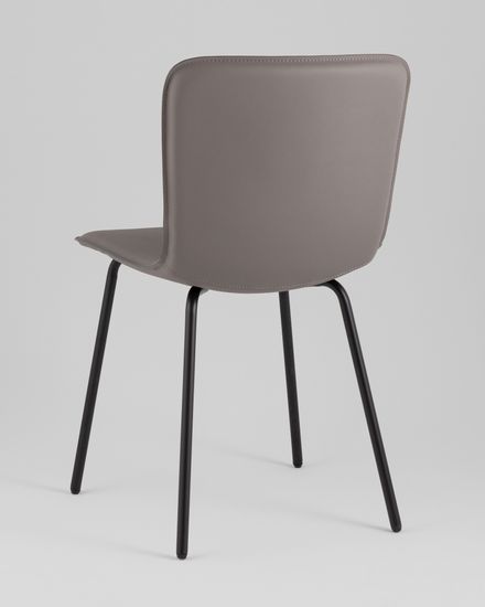Стул обеденный Pluto серый серая экокожа, черные ножки