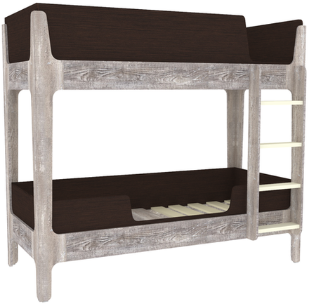 Кровать двухъярусная КарИВи Лотос Бетон Венге