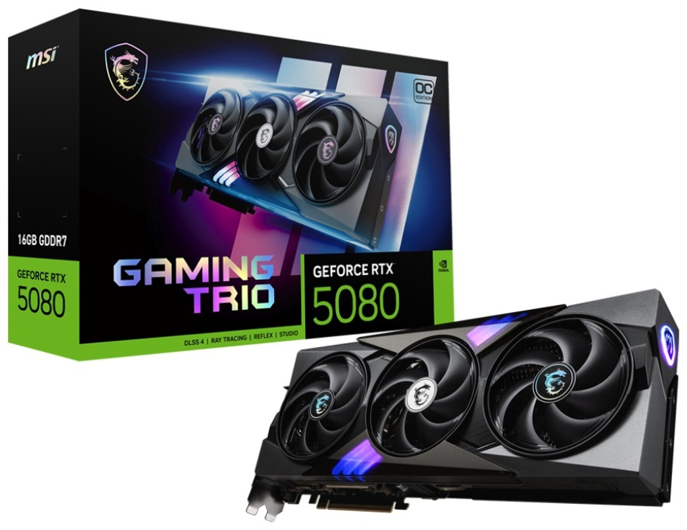 Видеокарта MSI GeForce RTX 5080 GAMING TRIO OC G5080-16GTC 16 Гб
