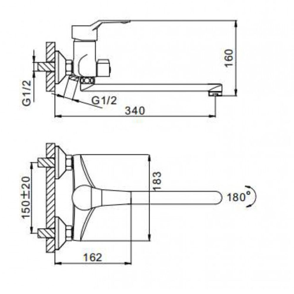 Смеситель для ванны, Frap, с картриджем, хром, F22063