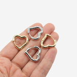 Швензы-конго в форме сердец, 21мм, позолота