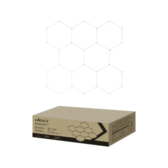 Светильник светодиодный ДБО-HEXAGON 8С-35065 350Вт 230В 6500К 8 сот 0.5м шнур с вилкой 2350х2442мм NEOX
