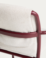 Уличный стул Linosa из бордового алюминия с бежевой подушкой