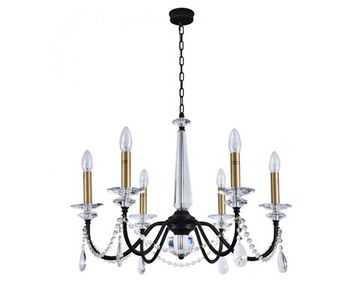 Подвесная люстра 6*E14 3976/C black+brass матовый черный/латунь ANASTASIA Newport